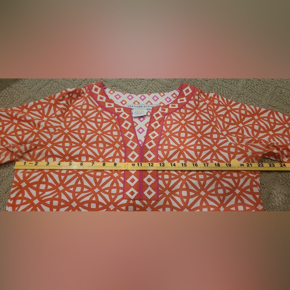 Gretchen Scott Designs Orange and Pink Geometric Tunic - Picture 7 of 7